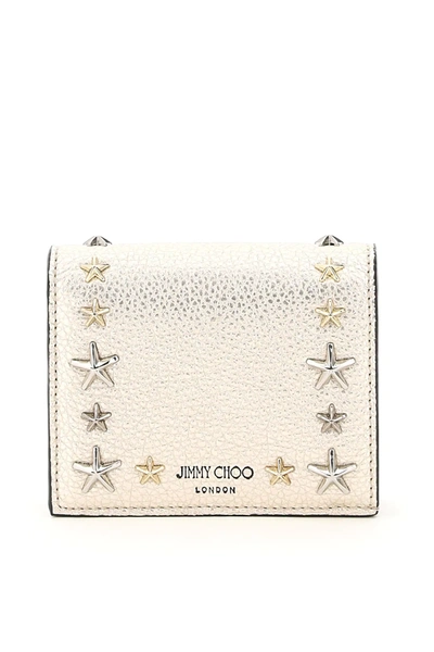 Shop Jimmy Choo Hanne Wallet Star Studs In Gold