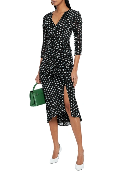 Dvf briella clearance ruched mesh dress