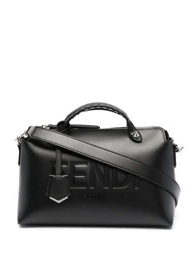 Shop Fendi By The Way Logo Shoulder Bag In Black