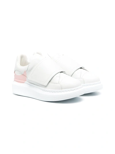 Shop Alexander Mcqueen Oversized Touch-strap Sneakers In White