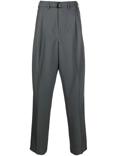 Shop Lemaire Loose Fit Tailored Trousers In Grey