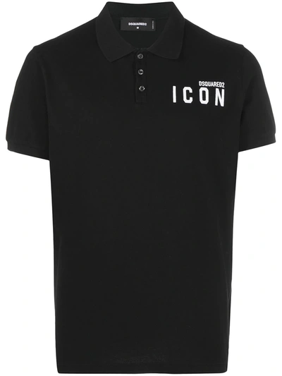 Shop Dsquared2 Icon Polo T-shirt In Black