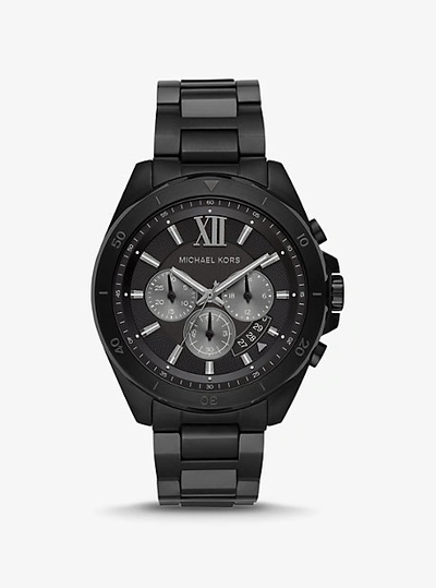 Shop Michael Kors Oversized Brecken Black-tone Watch