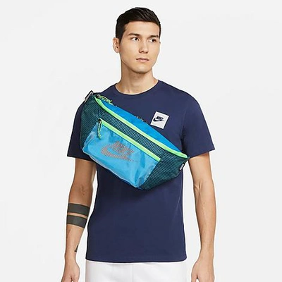 Shop Nike Tech Fanny Pack In Lazer Blue/teal Green