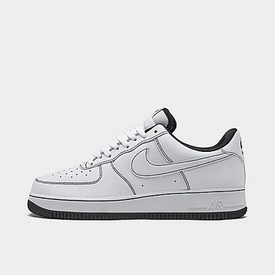 Shop Nike Men's Air Force 1 '07 Stitch Casual Shoes In White/university Red