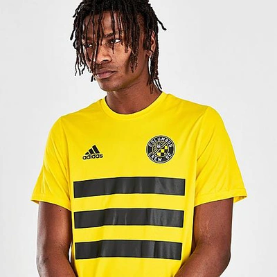 Shop Adidas Team Men's Adidas Columbus Crew Sc Pitch T-shirt In Yellow/black