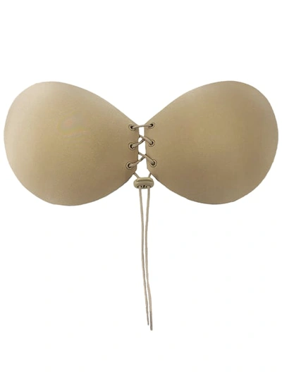 Shop The Natural Lace-up Adhesive Bra In Nude