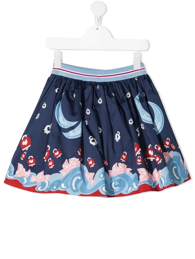 Shop Simonetta All-over Print Skirt In Blue