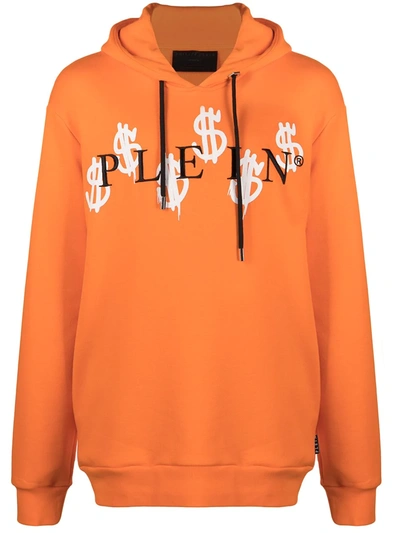Shop Philipp Plein Legend Logo-print Hoodie In Orange