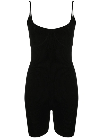 Shop Jacquemus U-neck Fitted Playsuit In Black