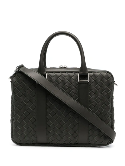 Shop Bottega Veneta Intrecciato Weave Tote Bag In Grey