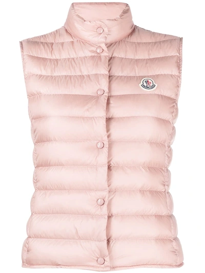 Shop Moncler Liane Puffer Gilet Jacket In Pink