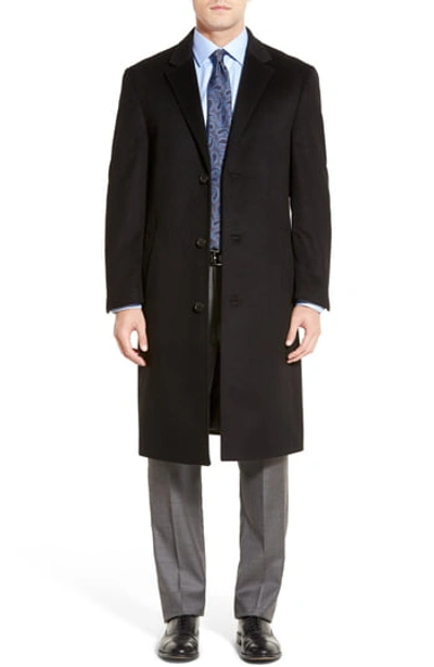 Shop Hart Schaffner Marx Sheffield Classic Fit Wool & Cashmere Overcoat In Black