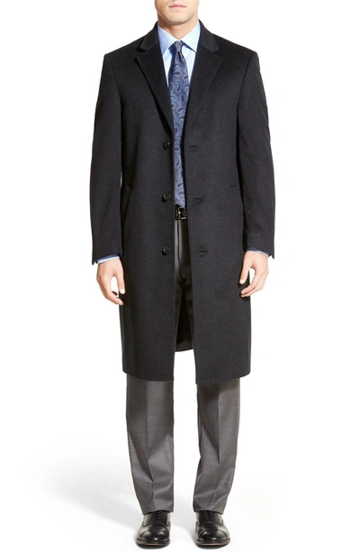 Shop Hart Schaffner Marx Sheffield Classic Fit Wool & Cashmere Overcoat In Charcoal