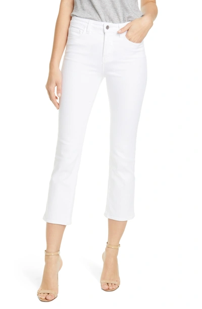Shop L Agence Nadia Crop Straight Leg Jeans In Blanc