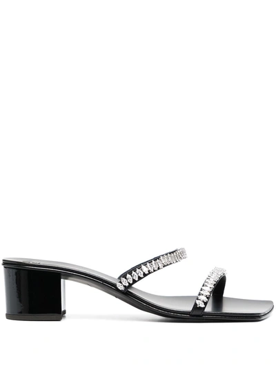 Shop Giuseppe Zanotti Leather Crystal-strap Sandals