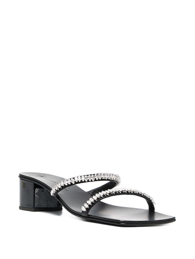 Shop Giuseppe Zanotti Leather Crystal-strap Sandals