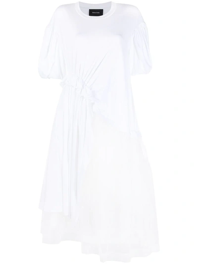 Shop Simone Rocha Panelled Mid-length Dress In White