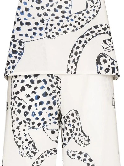 Shop Desmond & Dempsey Jaguar-print Pajama Set In White