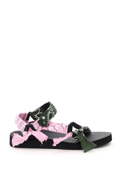 Shop Arizona Love Trekky Bandana Sandals In Pink Kaky (khaki)
