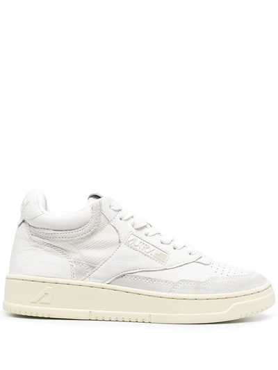 Shop Autry White Leather Sneakers With Logo