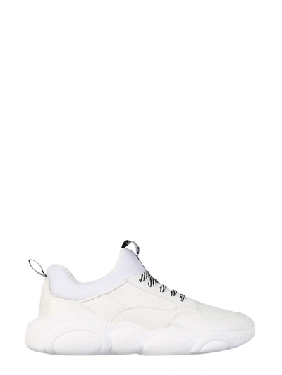 Shop Moschino Teddy Running Sneakers In Bianco