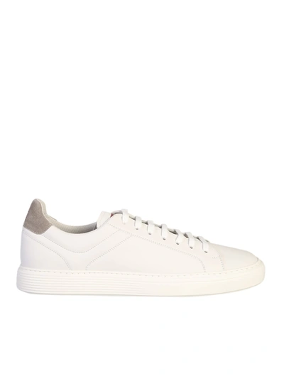 Shop Brunello Cucinelli Lace Up Sneakers In White