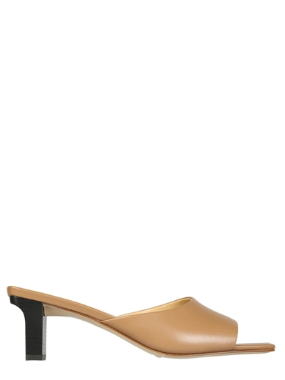 Shop Aeyde Mule Sandals With Katti Heel In Marrone