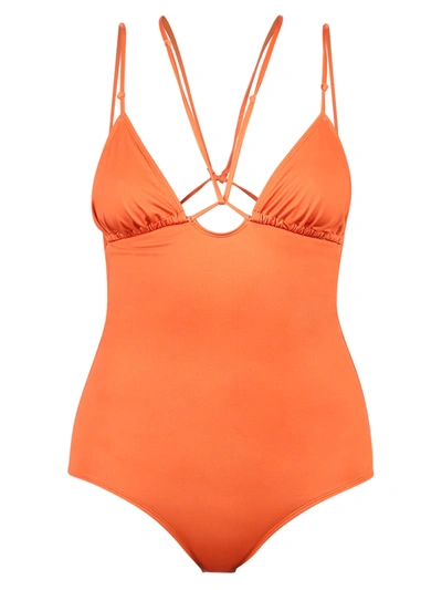 Shop Jacquemus Le Maillot Pila Swimsuit In Orange