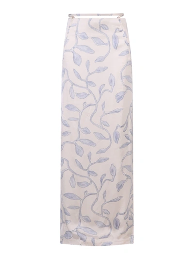 Shop Jacquemus Printed Skirt In White