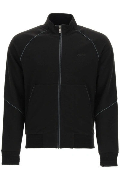 Shop Z Zegna Cotton And Modal Sweatshirt In Nero Unito (black)
