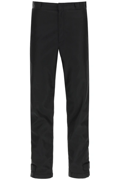 Shop Prada Re-nylon Trousers In Nero (black)