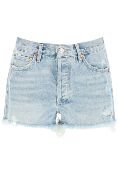 Shop Agolde Parker Shorts In Swap Meet (blue)