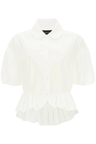 Shop Simone Rocha Peplum Shirt In White (white)