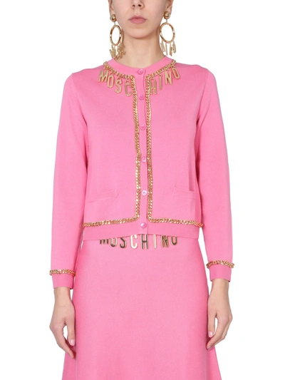 Shop Moschino Short Jacket In Fucsia