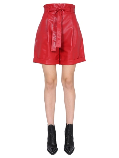 Shop Philosophy Di Lorenzo Serafini High Waist Shorts In Rosso