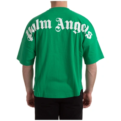 Shop Palm Angels Classic Logo T-shirt In Forest Green - White