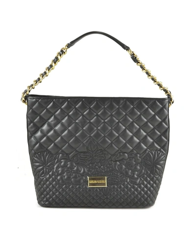 Shop Ermanno Scervino Black Quilted Eco-leather Shoulder Bag