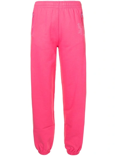 Shop Les Girls Les Boys Elasticated-waist Cotton Track Trousers In Pink