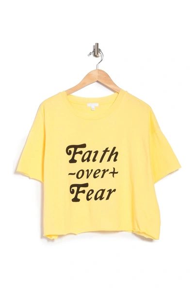 Shop Abound Crew Neck Graphic Crop T-shirt In Yellow Faith