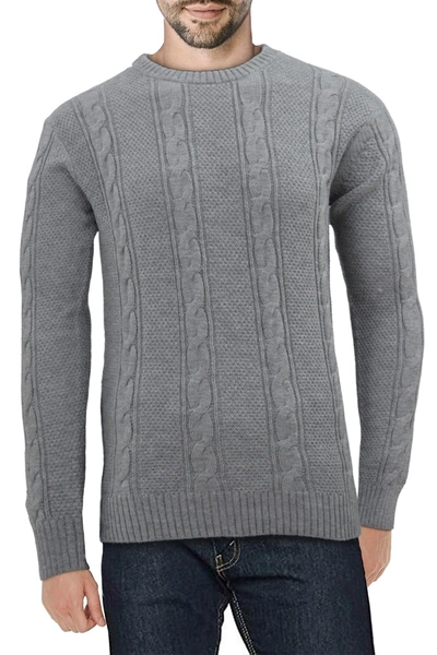Shop X-ray Cable Knit Sweater In Heather Grey