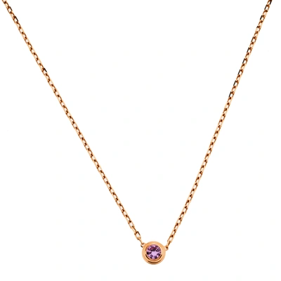 Pre-owned Cartier Pink Sapphire 18k Rose Gold Necklace