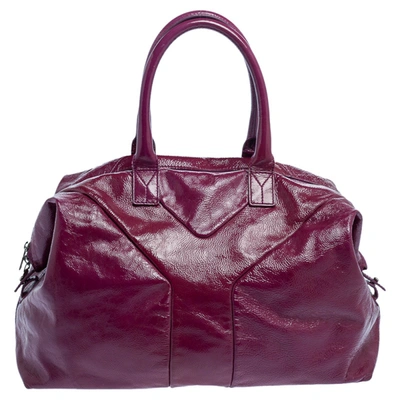 Pre-owned Saint Laurent Purple Patent Leather Easy Tote