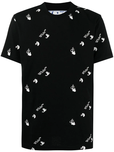 Shop Off-white All-over Logo-print T-shirt In Black