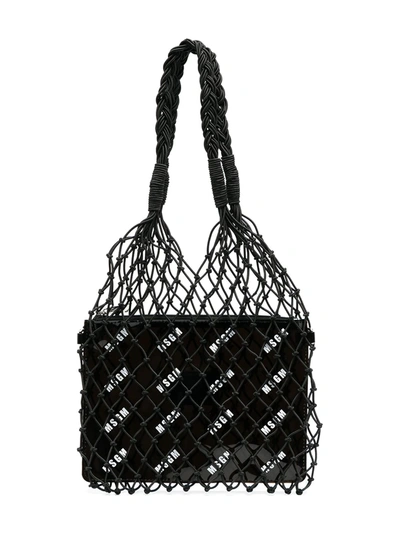 Shop Msgm Logo-print Tote Bag In Black