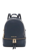 Michael Michael Kors Extra Small Rhea Zip Backpack In Navy