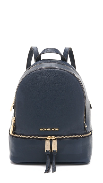 Michael Michael Kors Extra Small Rhea Zip Backpack In Navy