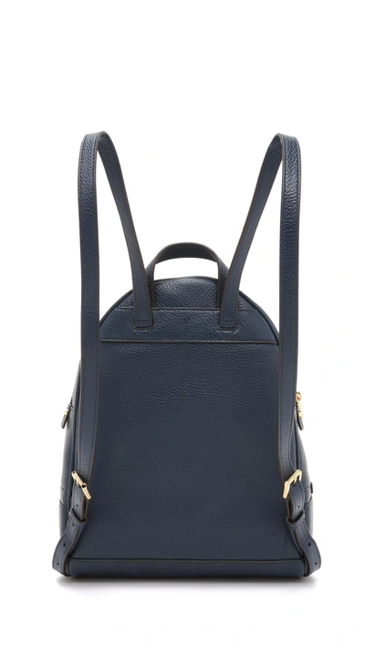 Shop Michael Michael Kors Rhea Backpack In Navy