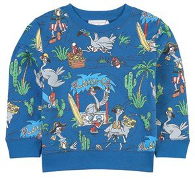 Shop Stella Mccartney Kids Blue Flamingo Land Print Sweatshirt