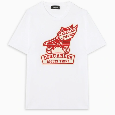 Shop Dsquared2 White Roller Twins T-shirt